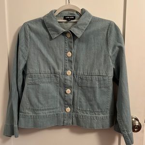 Ilana Kohn Crop Chore Jacket in light denim